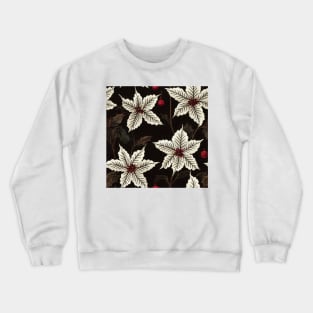 Vintage Florals Christmas Poinsettia Watercolor Crewneck Sweatshirt